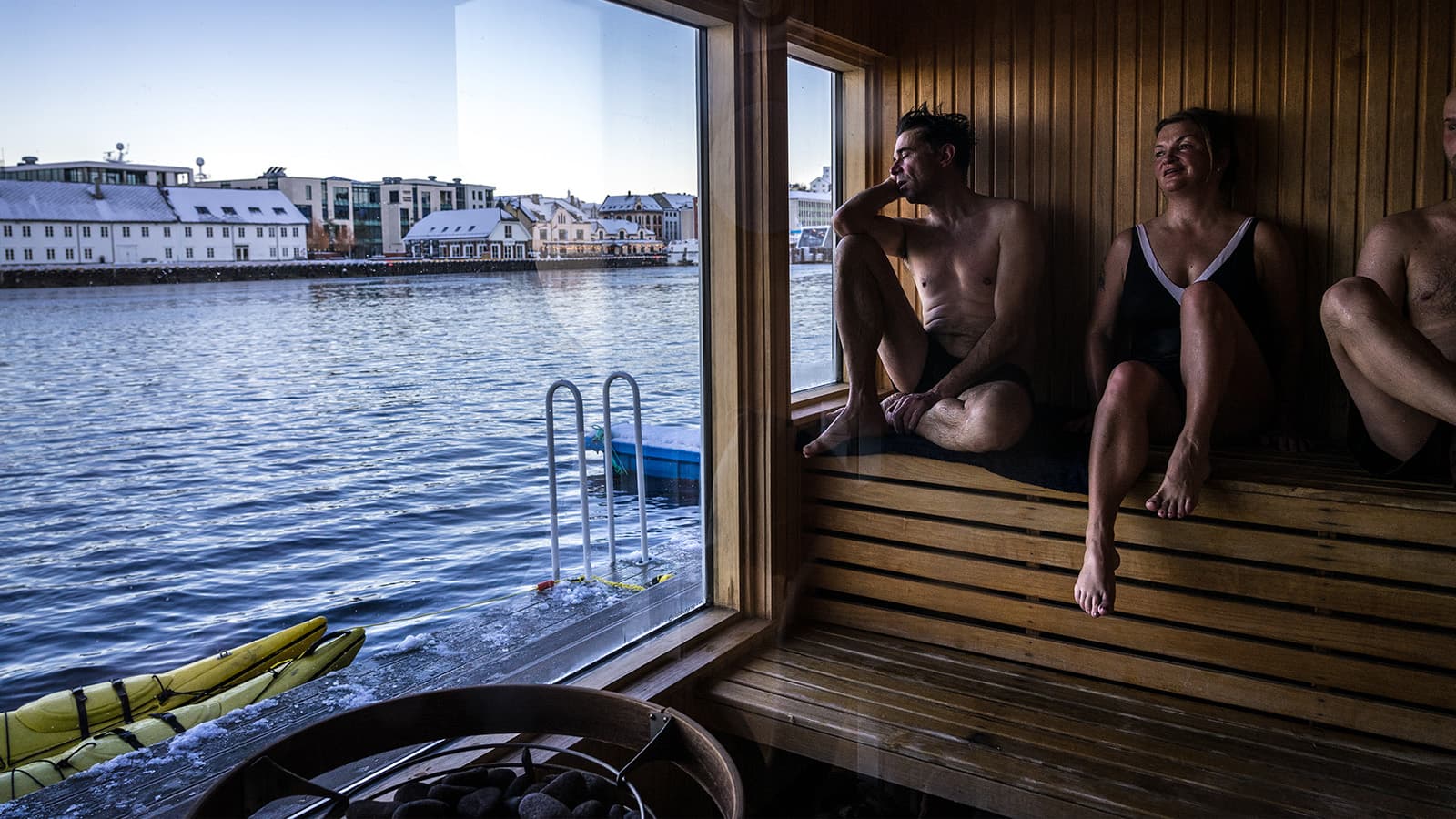 Winter kayak and sauna